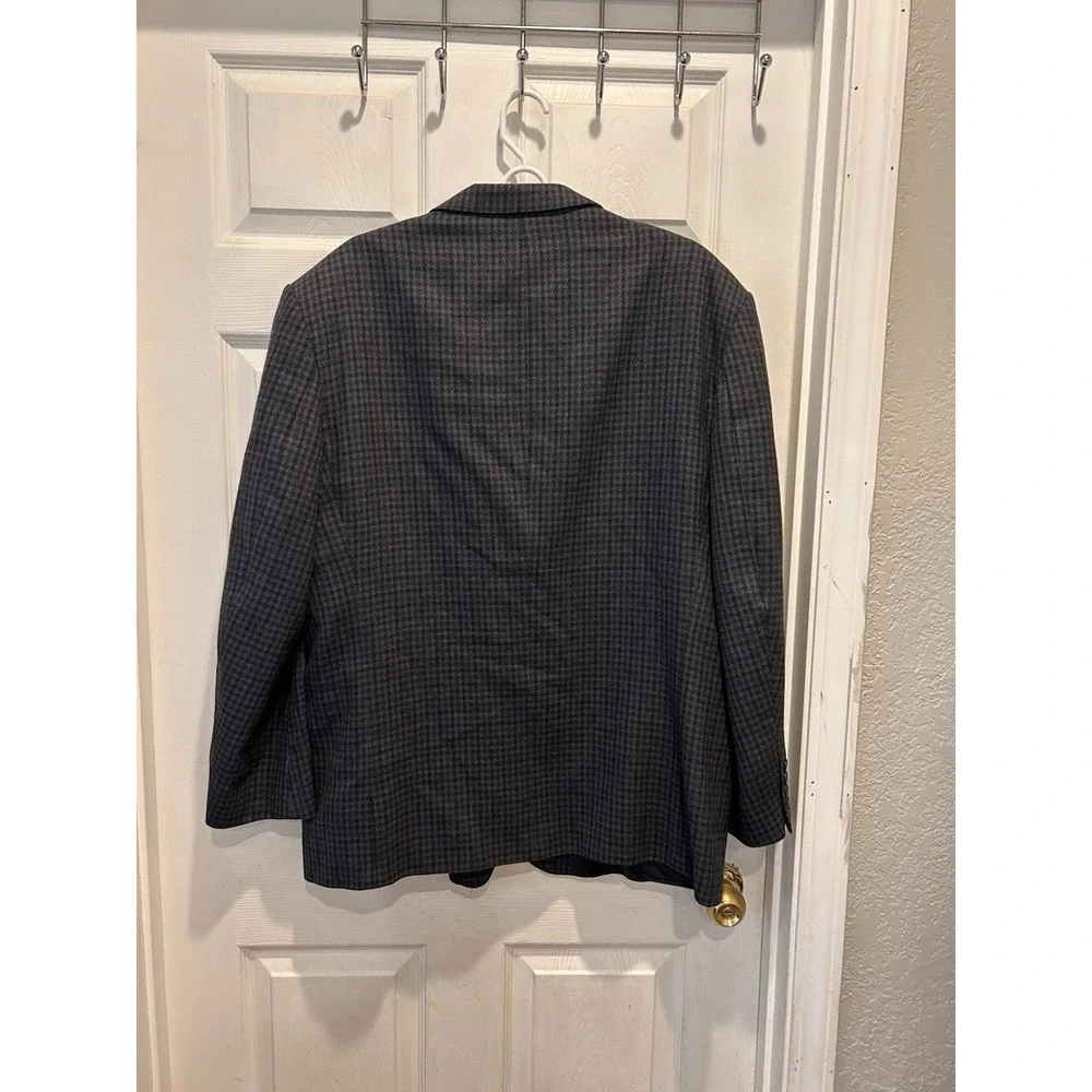 Oscar de la Renta Mens Tailored Blazer 46R Houndstooth Wool‎ Blend Classic